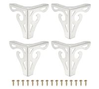 PATIKIL 3.7 inch Pieds De Meuble Évidés, Lot De 4 Pieds De Canapé Modernes en Métal Triangulaire pour Remplacer Les Pieds Armoire Table Chaise Pouf Bibliothèque Garde-Robe, Argent