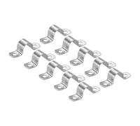PATIKIL 3.7 pouce/20mm Rigide Tuyau Sangle Pince, 10 pcs 304 Inox Acier Deux Trou U-forme Tube Agrafe Tuyau Fixation Support pour Tuyau Fixation