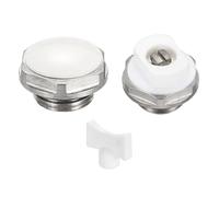 PATIKIL 3/8" BSP Filetage Mâle Purgeur Manuel Pour Radiateur Kits Avec ouchon En Laiton Nickelé Pour Radiateur, Blanc Argenté