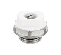 PATIKIL 3/8" BSP Mâle Filet Manuel Radiateur Air Ventilation Bouchon Vanne | Argenté Blanc, Bouchon pour Radiateur Chauffage, Nickel Plaqué Laiton