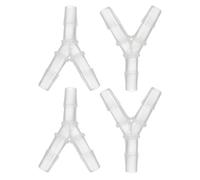 PATIKIL 3/8" Raccord en T en Plastique avec Embout de Tuyau, 4 Pièces Égal en Forme de Y 3 Voies Joint de Raccord Mender Adaptateur Union Intersection Barbed Split pour Air, Transparent