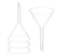 PATIKIL 3 Inch Entonnoir En Plastique Transparent, 4 Pcs Entonnoir Polyvalent À Large Ouverture Avec Long Bec Pour Remplir Bouteille D'eau Liquide Laboratoire Épices Poudre Huile