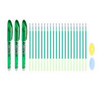 PATIKIL 3 Pack Avec 20 Recharges & 2 Gommes 0.5mm Pour Tissu Encre Verte
