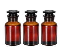 PATIKIL 3 Pcs 125ml Verre Bouche Large Flacon De Stockage Pour Réactif | Avec Bouchon En Verre Rodé, Pour Laboratoire Eau Réactifs Liquides Chimie Science Vase, Flacon Pour Réactif