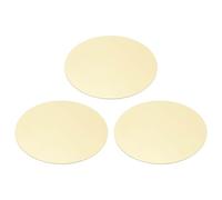 PATIKIL 3 Pcs Ébauches Métalliques Estampées, 90mm Ébauches Étiquettes Nom Rondes Plaque Métallique Disque Feuille Cercle Pour Gravure Laser Estampage Dog Tags, 0.5mm Épais, Ton Laiton
