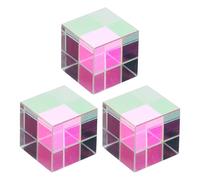 PATIKIL 3 Pcs Prisme Cubique Pour L'Enseignement De La Physique AB Color | 25mm K9 Crystal Prisme Optique En Verre X-Cube Mini Figurine En Verre Pour Démontrer La Séparation Du Faisceau