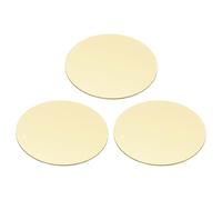 PATIKIL 3 Pcs Tampons Métalliques, 40mm Ronds Tampons Étiquettes Nom Tampons Plaque Métallique Disque Feuille Cercle Pour Gravure Laser Médaillons Chien Clés, 0.6mm Épais, Ton Laiton