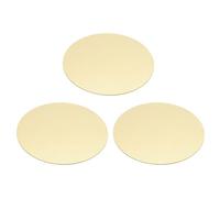 PATIKIL 3 Pcs Tampons Métalliques, 70mm Ronds Tampons Étiquettes Nom Tampons Plaque Métallique Disque Feuille Cercle Pour Gravure Laser Tampons Dog Tags, 0.8mm Épais, Ton Laiton