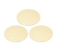 PATIKIL 3 Pcs Tampons Métalliques, 90mm Ronds Tampons Étiquettes Nom Blanks Plaque Métallique Disque Feuille Cercle Pour Gravure Laser Tampons Dog Tags, 1.0mm Épais, Ton Laiton
