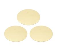 PATIKIL 3 Pcs Tampons Métalliques Estampés, 80mm Ronds Tampons Étiquettes Nom Blocs Métalliques Disque Feuille Cercle Pour Gravure Laser Estampage Dog Tags, 0.8mm Épais, Ton Laiton
