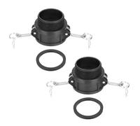 PATIKIL 3" Raccord Aluminium A Came Et Rainure, 2 Pcs Part-B Bouchon Anti-Poussiere Adaptateur Male Filetage Femelle NPT Raccord A Came Coupleur A Deconnexion, Noir