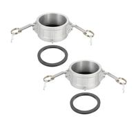 PATIKIL 3" Raccord Aluminium A Came Et Rainure, 2 Pcs Part-DC Bouchon De Poussiere Adaptateur Male Femelle Filetage NPT Raccord A Came Coupleur A Deconnexion, Argent