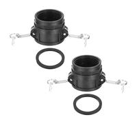 PATIKIL 3" Raccord Aluminium À Crémaillère, 2 Pcs Part-A Bouchon Anti-Poussière Adaptateur Mâle Filetage Femelle NPT Raccord À Crémaillère Coupleur De Déconnexion, Noir