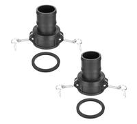 PATIKIL 3" Raccord en Aluminium À Came Et Rainure, 2 Pcs Part-F Bouchon De Poussière Adaptateur Mâle Filetage Femelle NPT Raccord À Came Désaccouplement Rapide, Noir