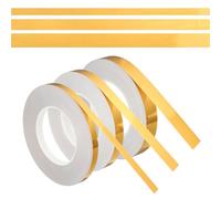 PATIKIL 3 Rouleaux De Ruban Washi Doré, Ruban Autocollant Décoratif PET Pour Scrapbooking Emballage Cadeau Voiture Meuble Arts Graphiques Décoration Murale (55 Verges, 10/15/20mm)