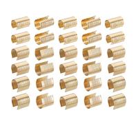 PATIKIL 3 Taille Cuir Corde Clip, 120Pcs Tubes Cylindriques en Métal Embouts Pliables Ouverture Crimps Attache pour La Fabrication de Bijoux Tassel Cordons en Cuir Bricolage, Or Clair