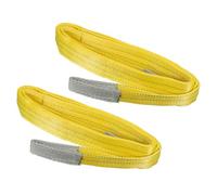 PATIKIL 3" x 10' Ascenseur Sangle, 2 Paquet 6613lbs Levage Élingues Plat Œil à Œil, 2 Ply Polyester Sangle Levage Déplacement Sangles pour Gréement Levage Engins, Jaune
