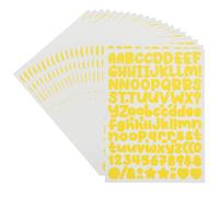 PATIKIL 30 Feuilles 3360 Pièces D'Autocollants Lettres En Vinyle Jaune | 1/2 Pouce Pour Boîte Tableau D'Affichage Scrapbooking, Petits Autocollants Lettres Chiffres