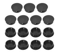PATIKIL 30 mm/1-3/16 Bouchons De Trou en Plastique, 15 Pièces Type Flush Bouchon Rond À Clipser pour Panneau Tube Meuble De Cuisine Poteau De Clôture Coque D'extrémité, Noir