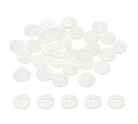 PATIKIL 30 Pcs Boutons En Nacre 10mm, 4 Trous Boutons En Coquillage Naturel Pour Couture Vêtements Manteaux Costumes Chemise DIY Décoration Artisanale, Blanc