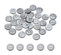 PATIKIL 30 Pcs Boutons En Nacre 10mm, 4 Trous MOP Boutons En Coquillage Naturel Pour Coudre Vêtements Manteaux Costumes Chemise DIY Décoration Artisanale, Gris