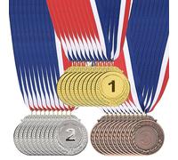 PATIKIL 30 Pièces Or Argent Bronze Prix Métaux, 2-Pouce Style Récompense Médailles 1st 2nd 3rd Prix avec Ruban pour Équipe Jeux Sports Compétitions
