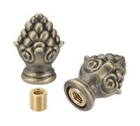 PATIKIL 30 x 20mm Embout de Lampe Vintage, Capuchons, 2 Pcs Écrous à Vis Décoratifs pour Abat-Jour Massif Avec Adaptateur Réducteur en Laiton pour Lampes de Table, Bronze