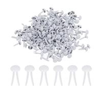 PATIKIL 300 Pcs Attaches Rapides en Laiton en Papier Broches Divisées Pastel Mini Clous en Métal Tête Ronde Plaqués pour l'Artisanat Scrapbooking Fournitures DIY, Blanc, 4,5 x 8 mm