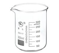 PATIKIL 300ml Bas Forme Verre Bécher, 3.3 Borosilicate Verre Gradué Imprimé Échelle Tasses à Mesurer avec Bec Verseur pour Cuisine Laboratoire Liquides