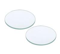 PATIKIL 300mm Focal Longueur Double Convexe Lentille, 2 Paquet 50mm Diamètre 4mm Hauteur Verre Optiquement PoliArrondi Bords Lentille pour Physique Expérience, Clair