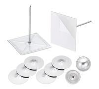 PATIKIL 300pcs Auto Bâton Isolation Broches 2-1/2pouce, 1.5 pouce Auto Verrouillage Rondelles Rond 7/8 pouce Aluminium Cintres Cap Rondelles pour Mousse Panneau Mur 100Ensemble/300 pcs