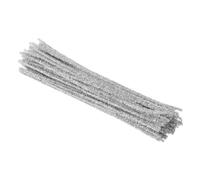 PATIKIL 30cm/11.8" Cure-pipes Chenille, 100Pcs Bâtonnets Flous à Paillettes pour l'Artisanat DIY et la Décoration Créative, Ton Argent