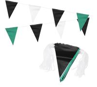 PATIKIL 30m Drapeaux de Bannière de Fanion, Bannière de Signalisation, Drapeaux de Sécurité, Contrôle de la Circulation, Événements de Fête, 45 Drapeaux Noir Blanc Vert