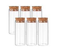 PATIKIL 30ml Tubes À Essai, 6pcs 2.76x1.18 Verre Transparent À Fond Plat Tubes À Essai Avec Bouchon En Liège Pour Perles Fête Bonbons Sels Bain Stockage Expérience Scientifique