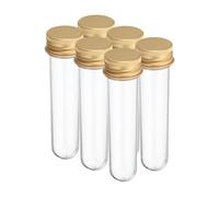 PATIKIL 30ml Tubes à Essai en Plastique Avec Bouchons à Vis, 6Pcs 109x24mm Tubes Pour Décoration de Fête Scientifique, Stockage de Perles de Bonbons, Ton D'Or