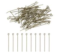 PATIKIL 30mm Épingle à Oeil Aiguilles Environ 400Pcs 21 Jauge Épingles à Tête Métallique, Broches à Œil Ouvert pour la Fabrication de Bijoux, Boucles d'Oreilles, Colliers, Bronze