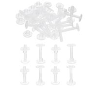 PATIKIL 30mm Vis Chicago, 20 ensembles de vis à poste de liaison en plastique pour ceinture en cuir, albums photo de scrapbooking, transparent