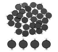 PATIKIL 30Pcs Supports Pendentifs 20mm Fer Double Suspendu Noir | Base Plate, Pour Collier, Bracelet, Charme, Fabrication De Joyaux
