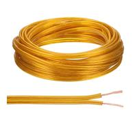 PATIKIL 33Ft 18/2 Fil PVC Recouvert, Cordon Lampe 300V SPT-2 Câble Électrique Isolé Résistant à la Chaleur Flexible pour Fil LED Câble Audio Haut-Parleur, Doré, Certifié UL