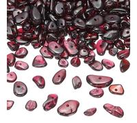 PATIKIL 350 Pièces Perles en Pierre de Puce Bracelet Collier Rouge Foncé | Cristaux de Pierres Précieuses en Vrac Irrégulières pour la Fabrication de Bijoux DIY, Boucle d'Oreille
