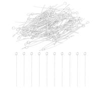 PATIKIL 35mm Épingle à Oeil Aiguilles Environ 150Pcs 21 Jauge Épingles à Tête Métallique, Broches à Œil Ouvert pour la Fabrication de Bijoux, Boucles d'Oreilles, Colliers, Ton Argenté