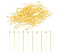 PATIKIL 35mm Épingle à Oeil Aiguilles Environ 150Pcs 21 Jauge Épingles à Tête Métallique, Broches à Œil Ouvert pour la Fabrication de Bijoux, Boucles d'Oreilles, Colliers, Ton Doré