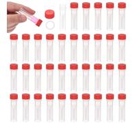 PATIKIL 36 pièces Flacon cryogénique en plastique 0,5 mL rouge clair | Conteneur de Flacon à vis pour laboratoire de sciences de laboratoire, Tube d'essai congelé gradué