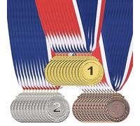 PATIKIL 36 Pièces Or Argent Bronze Prix Métaux, 2-Pouce Style Récompense Médailles 1st 2nd 3rd Prix avec Ruban pour Équipe Jeux Sports Compétitions