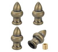 PATIKIL 36 x 20mm Embout de Lampe Vintage, Capuchons, 4 Pcs Écrous à Vis Décoratifs pour Abat-Jour Massif Avec Adaptateur Réducteur en Laiton pour Lampes de Table, Bronze