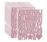 PATIKIL 368Pcs Autocollants Lettres Pailletées 1.6", 8Feuilles Autocollants Chiffres Pailletés Vinyle Autoadhésifs Alphabet Chiffres Décalcomanies Imperméables Pour Décoration, Rose