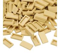 PATIKIL 370 Pcs Blocs Plats en Vrac, 1x2 Tuiles Carrées Abricot Classiques Surface Lisse Mini Accessoires De Construction Briques Compatibles Kits pour Construire Sols Murs