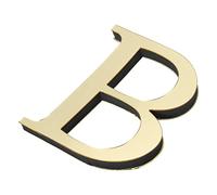 PATIKIL 3D Acrylique Alphabet Miroir Paroi Autocollants Lettre B Autoadhésif Maison Décoration Lettre Signe Art Autocollant Décalcomanie pour Bricolage Maison Décoration Clair Doré