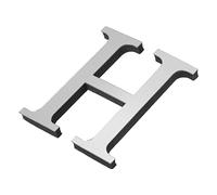 PATIKIL 3D Acrylique Alphabet Miroir Paroi Autocollants Lettre H Argenté