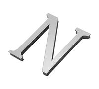 PATIKIL 3D Acrylique Alphabet Miroir Paroi Autocollants Lettre N Autoadhésif Maison Décoration Lettre Signe Art Autocollant Décalcomanie pour Bricolage Maison Décoration Argenté
